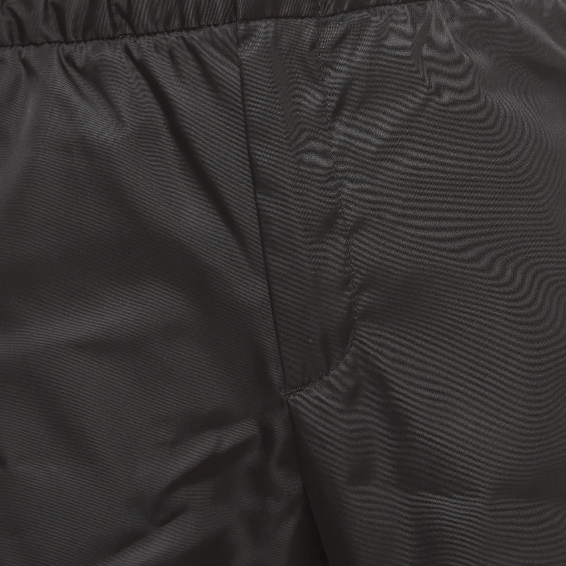 Prada Black Logo Print Nylon Active Pants M