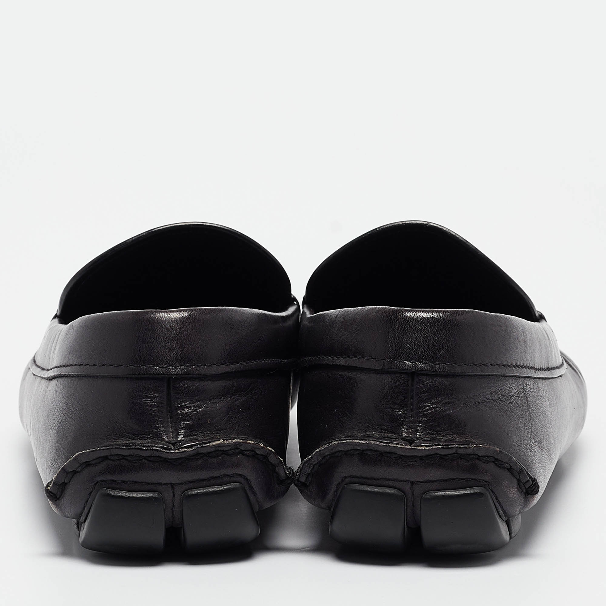 Prada Black Leather Penny Loafers Size 43.5