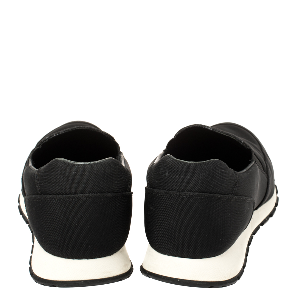 Prada Sport Black Canvas Slip On Sneakers Size 41
