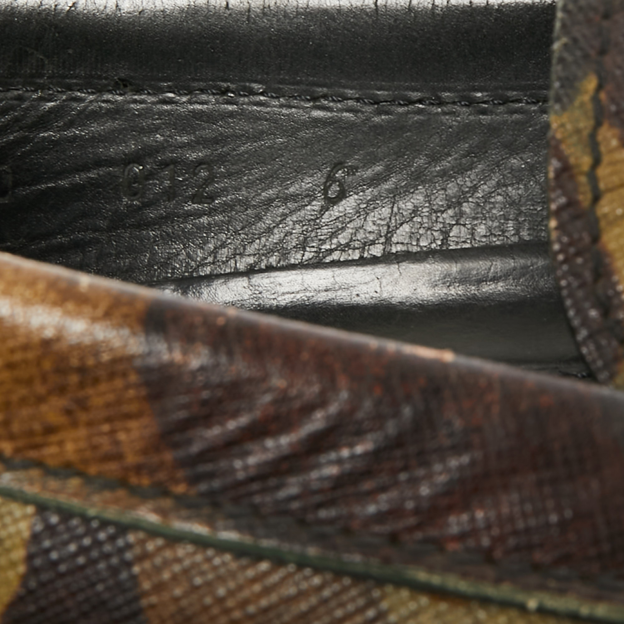 Prada Green Camo Print Leather Slip On Loafers Size 39.5
