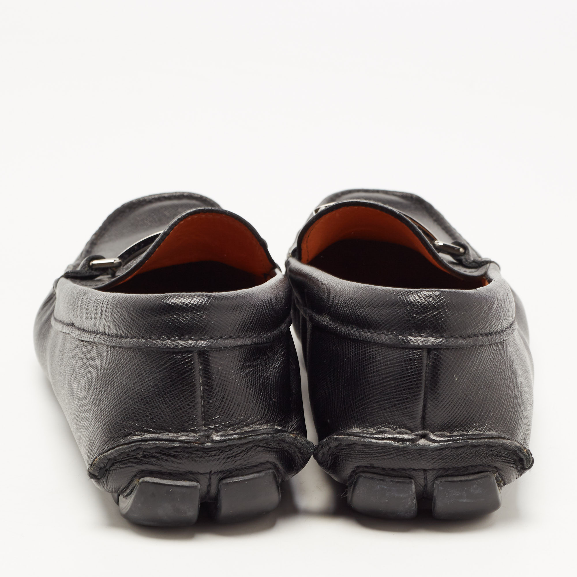Prada Black Saffiano Leather Slip On Loafers Size 42