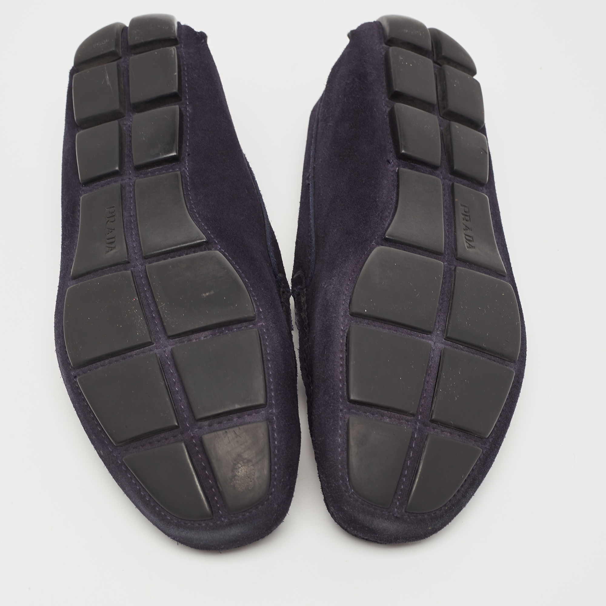Prada Navy Blue Suede Slip On Loafers Size 41
