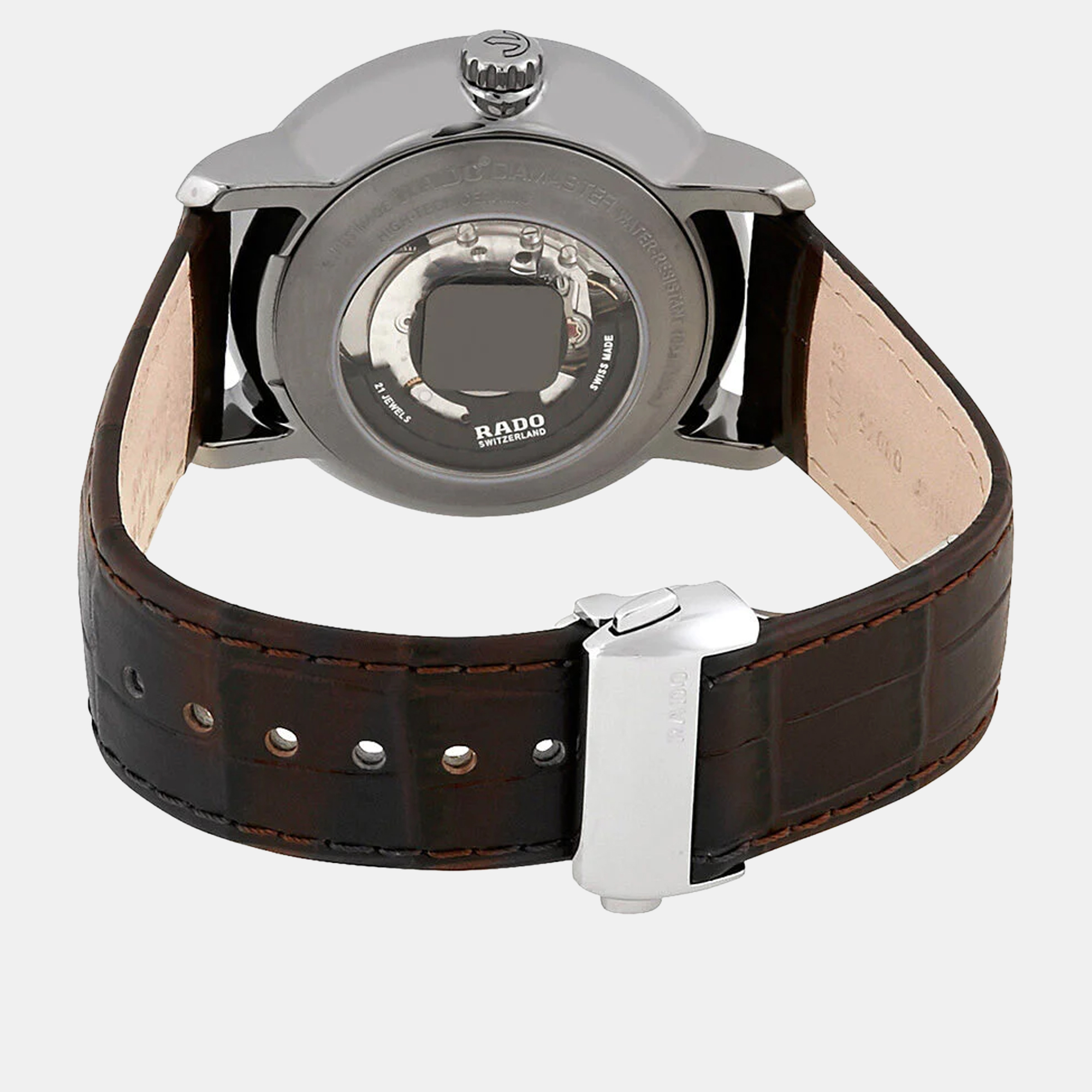 Rado Brown Leather Watch 43 Mm