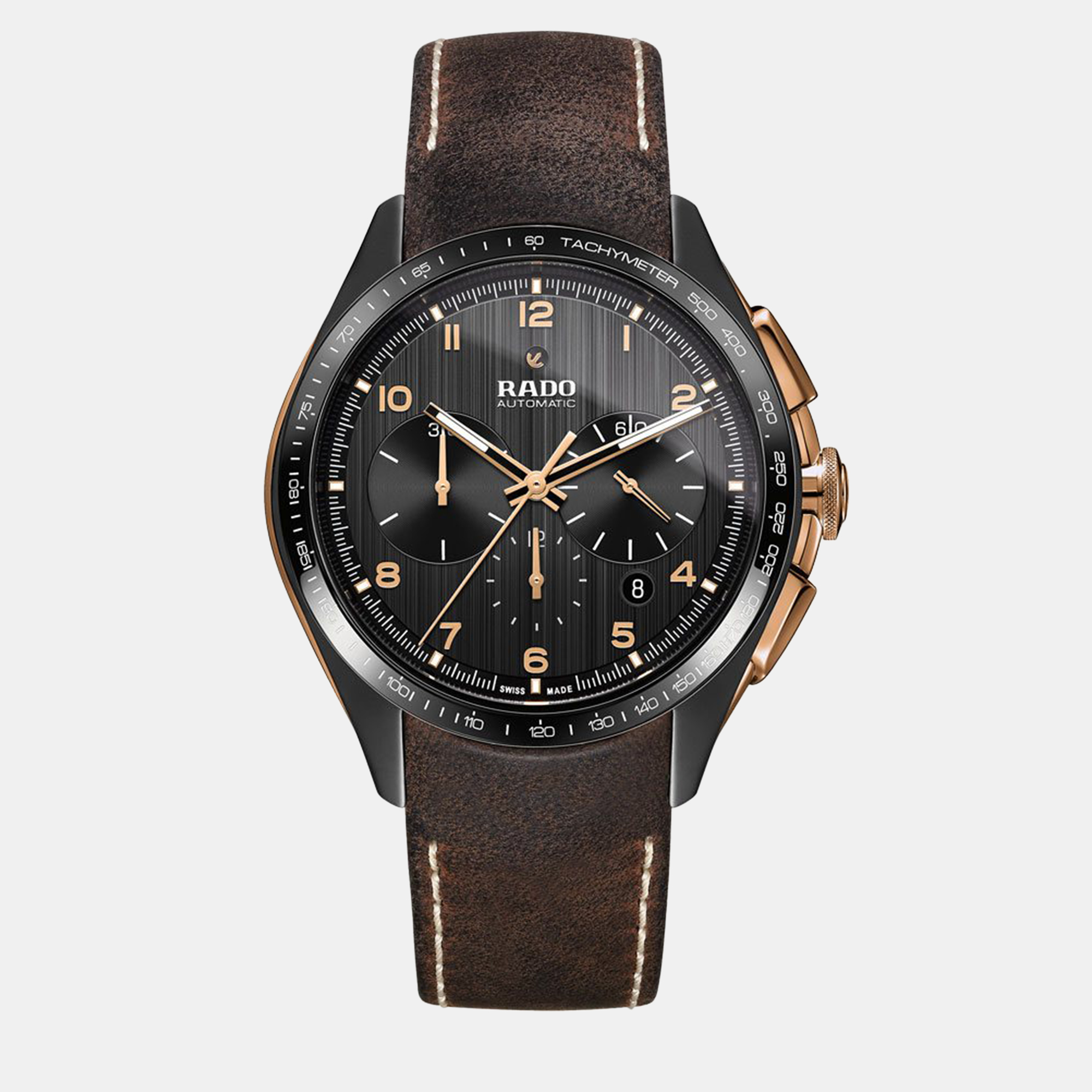 Rado brown leather watch 45 mm