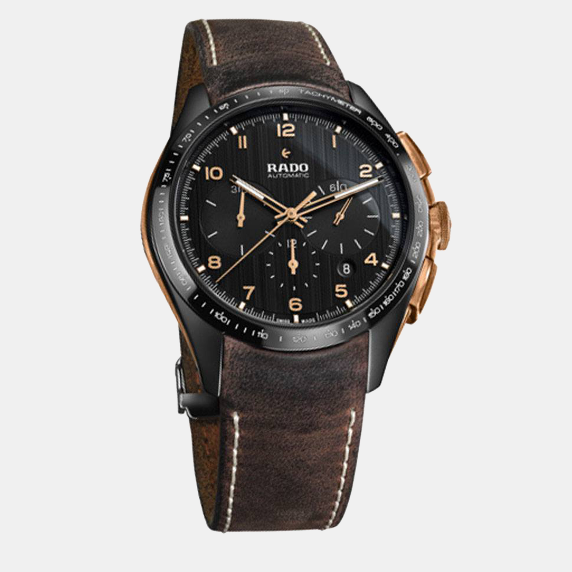 Rado Brown Leather Watch 45 Mm