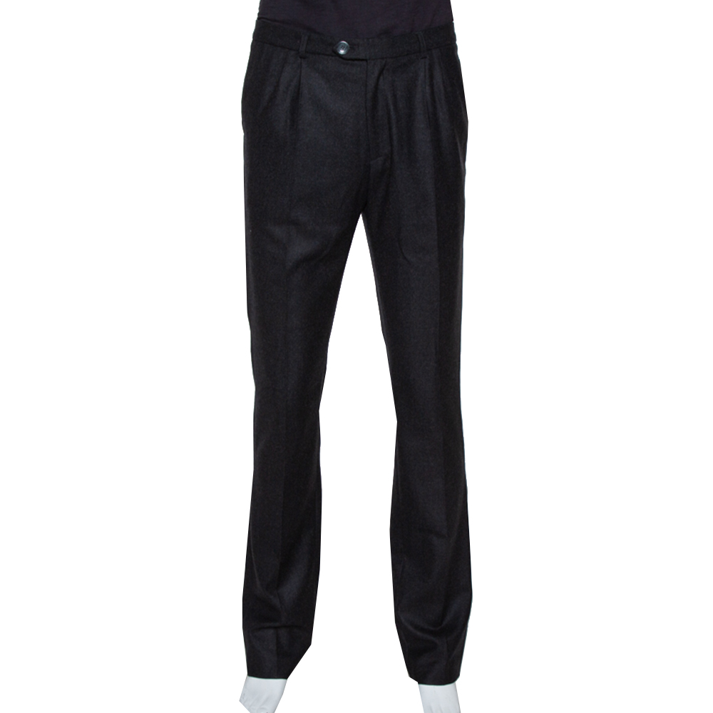Image of Raf Simons Black Wool Tailored Pants XL