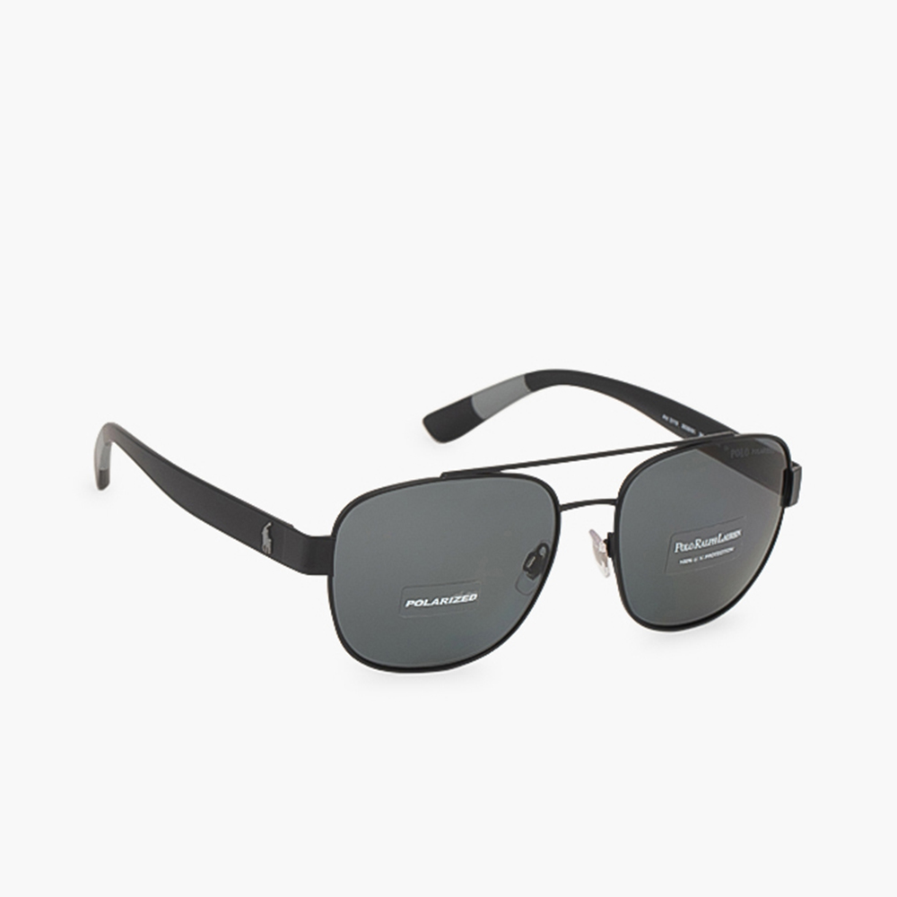 Ralph Lauren Black Aviator Square Sunglasses