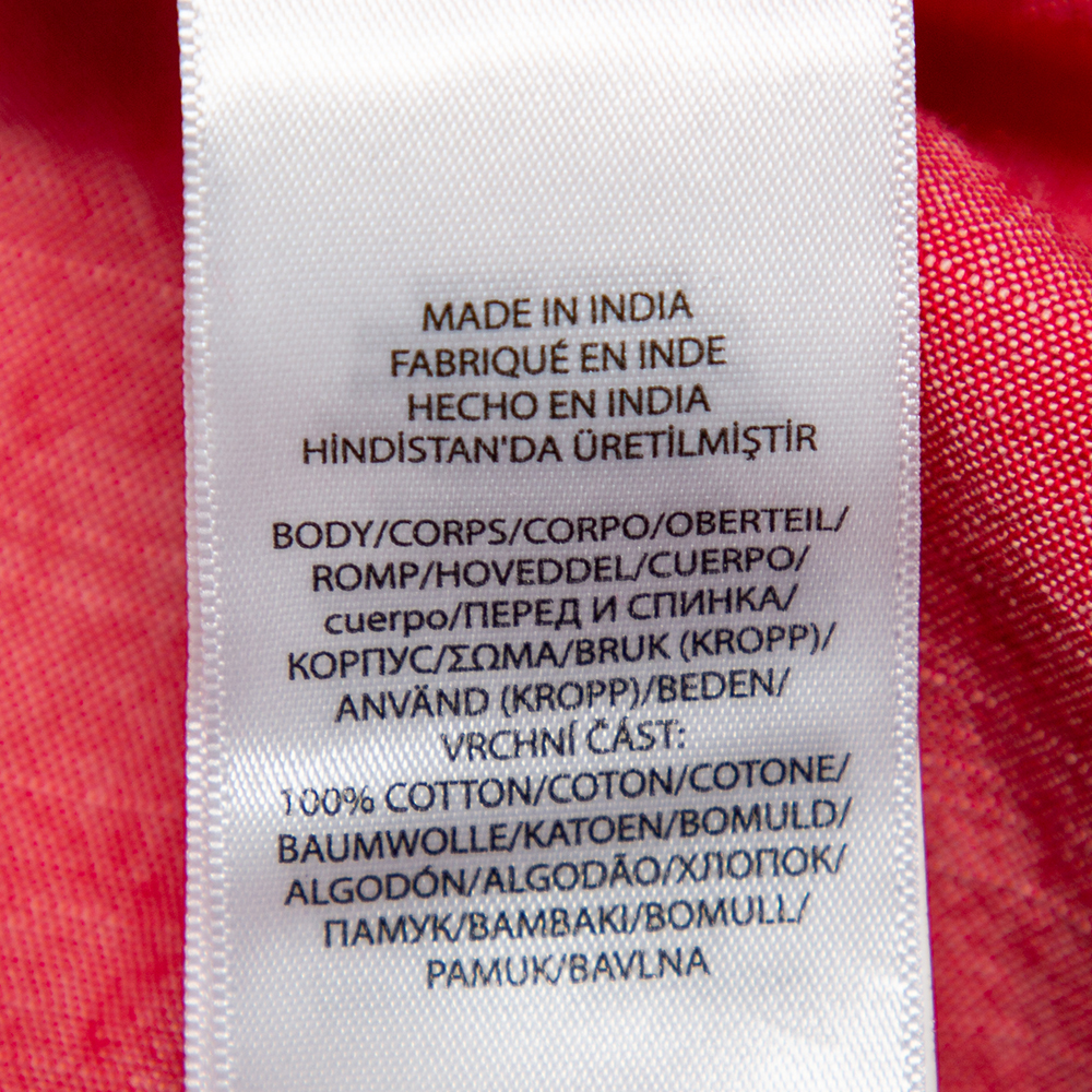 Ralph Lauren Pink Cotton Logo Embroidered Button Front Shirt XL