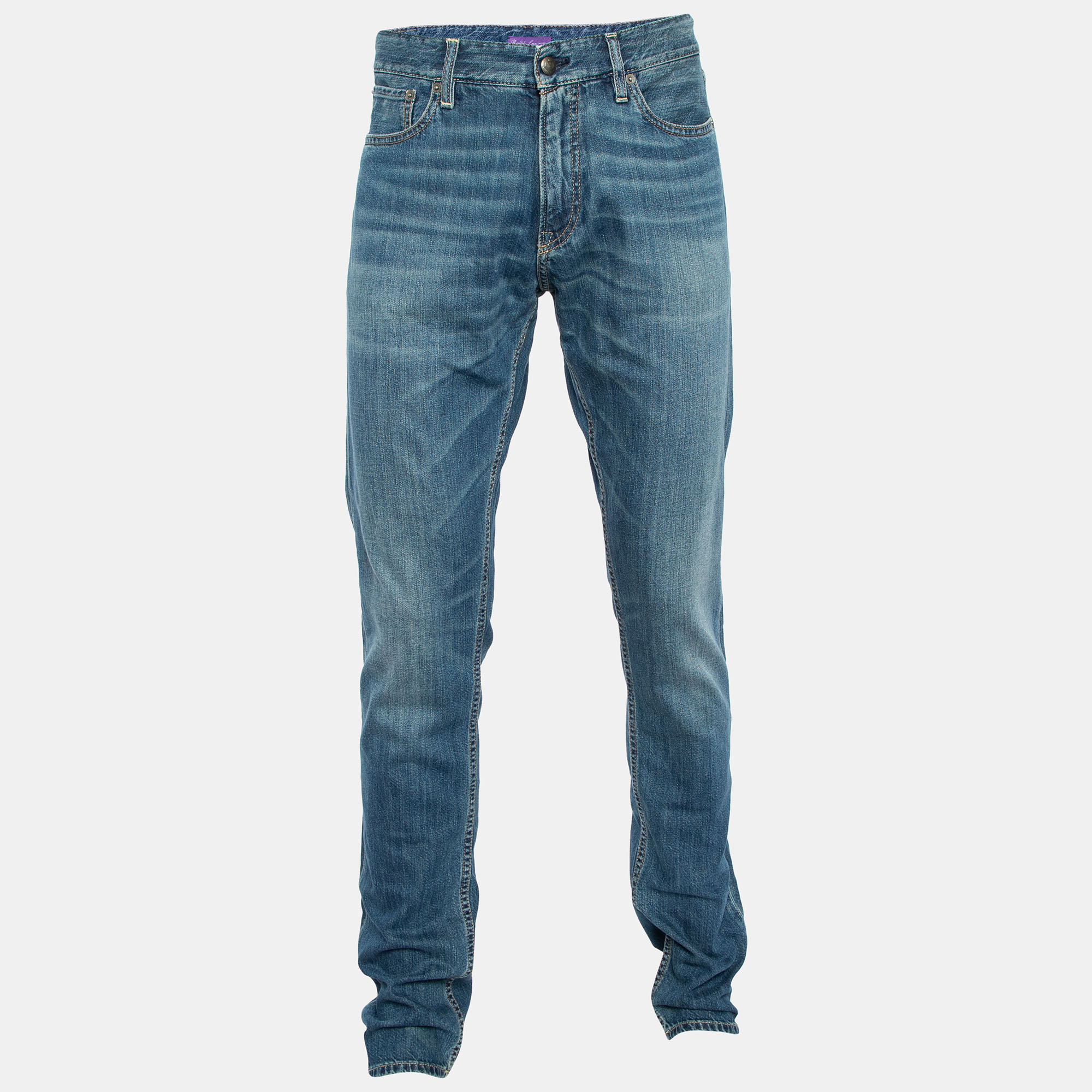 Ralph Lauren Navy Blue Denim Amberley Jeans L Waist 37