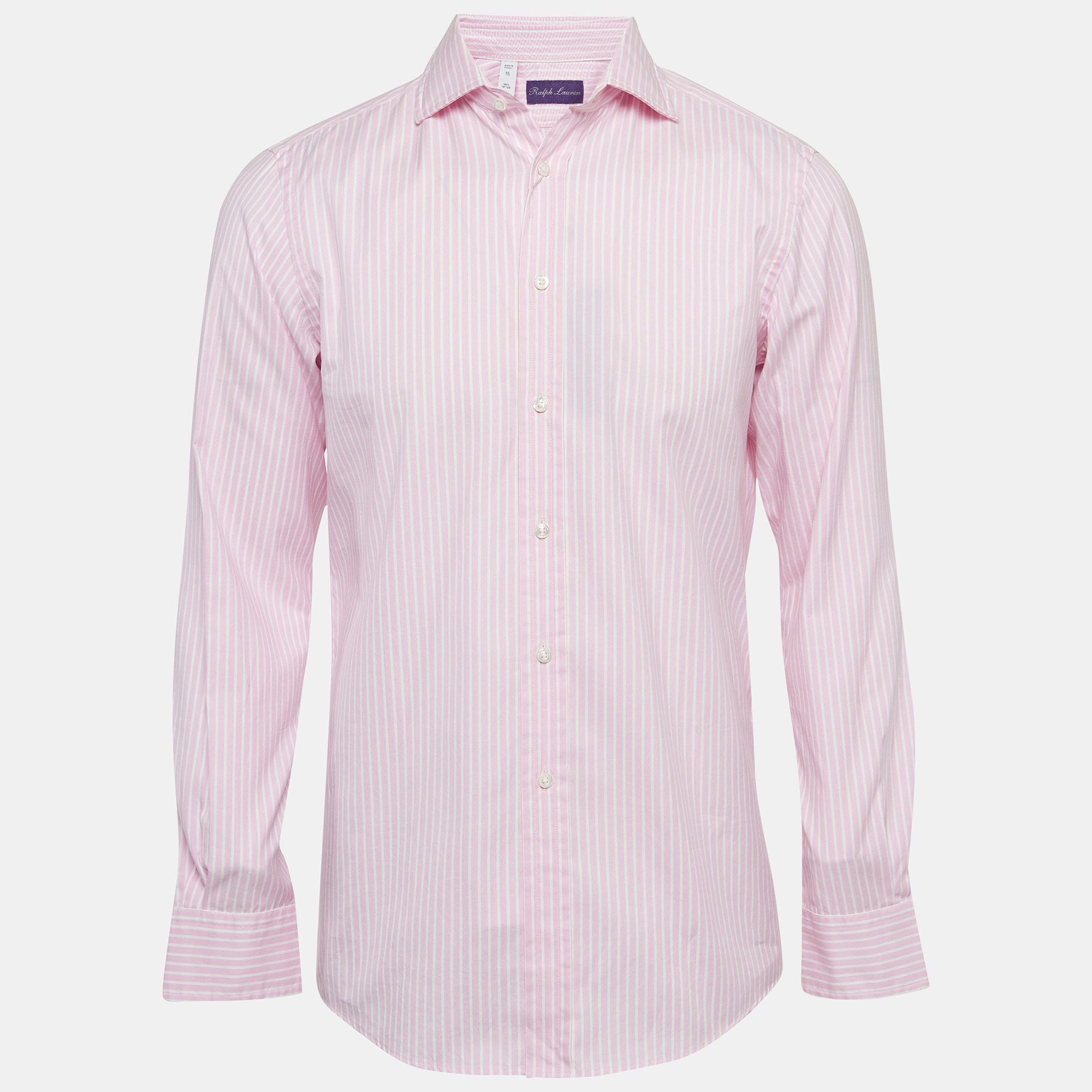 Ralph lauren purple label pink striped cotton shirt s