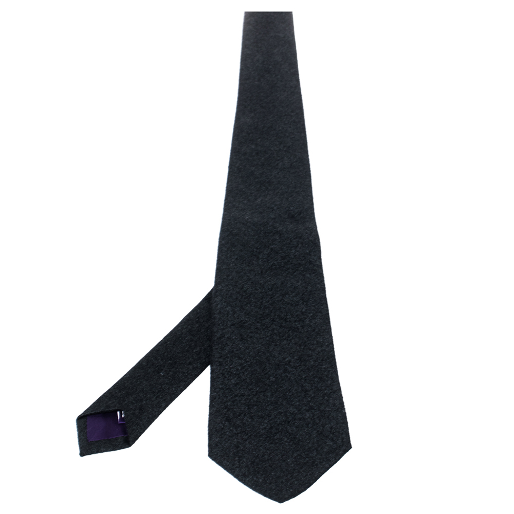 Ralph Lauren Dark Grey Felt Cashmere Tie