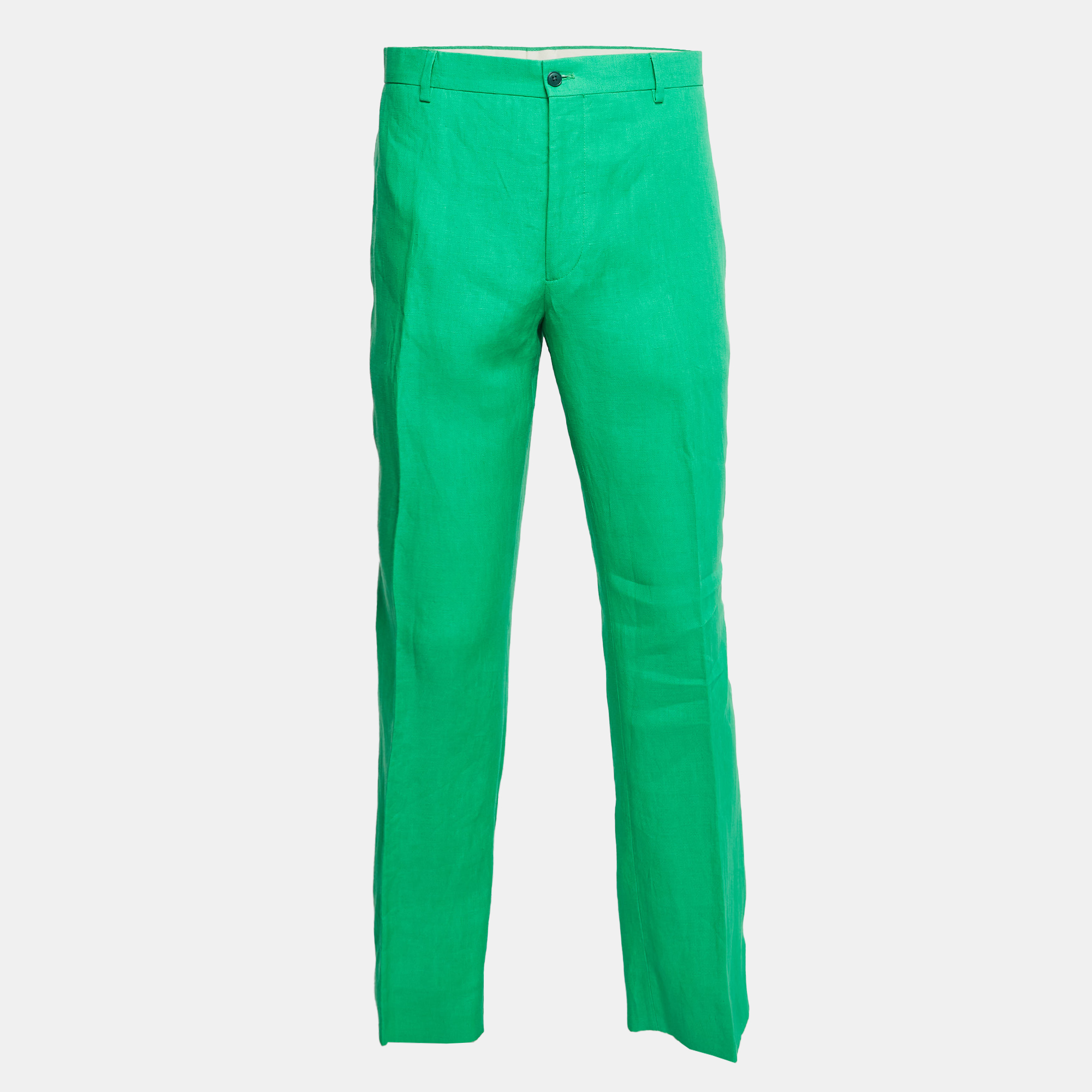 

Ralph Lauren Purple Label Green Linen Trousers