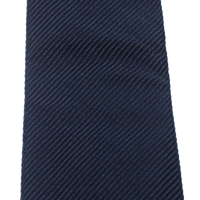 

Ralph Lauren Navy Blue Textured Silk Jacquard Tie