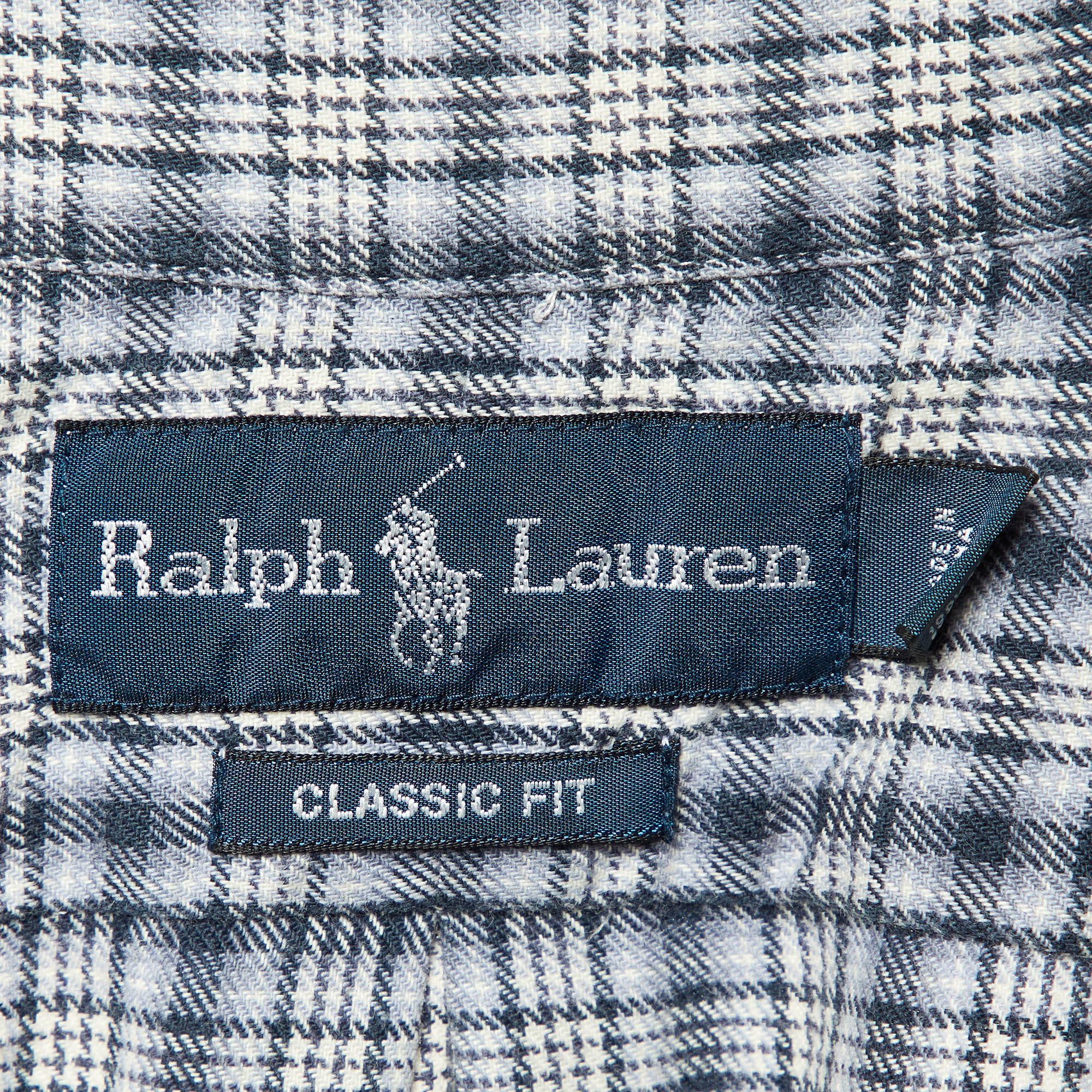 Ralph Lauren Blue Checked Cotton Classic Fit Button Down Shirt S