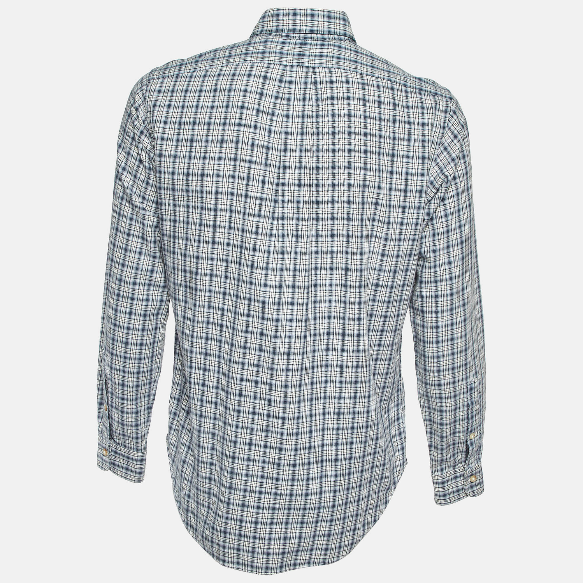 Ralph Lauren Blue Checked Cotton Classic Fit Button Down Shirt S