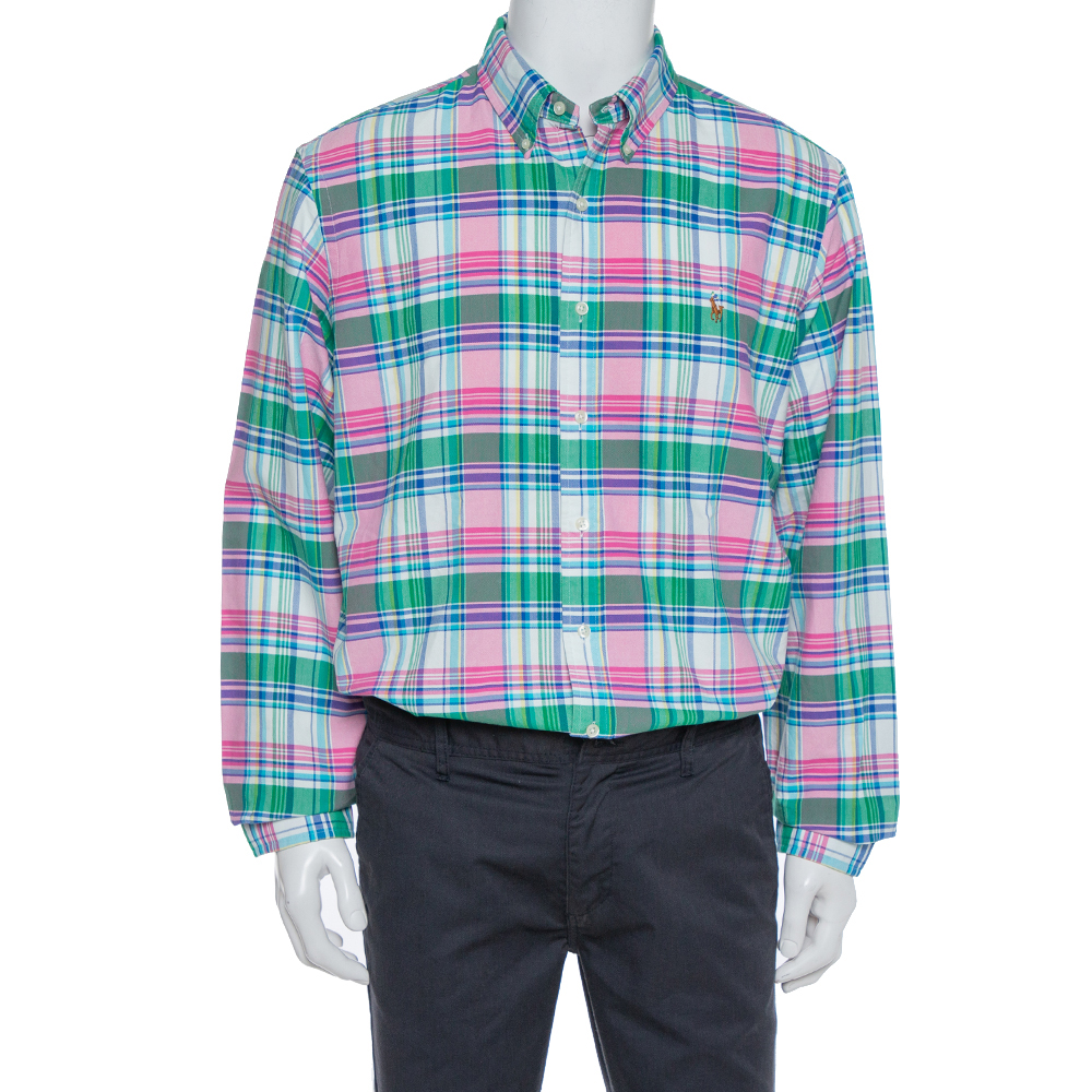 Ralph Lauren Multicolor Plaid Cotton Long Sleeve Button Front Shirt XL