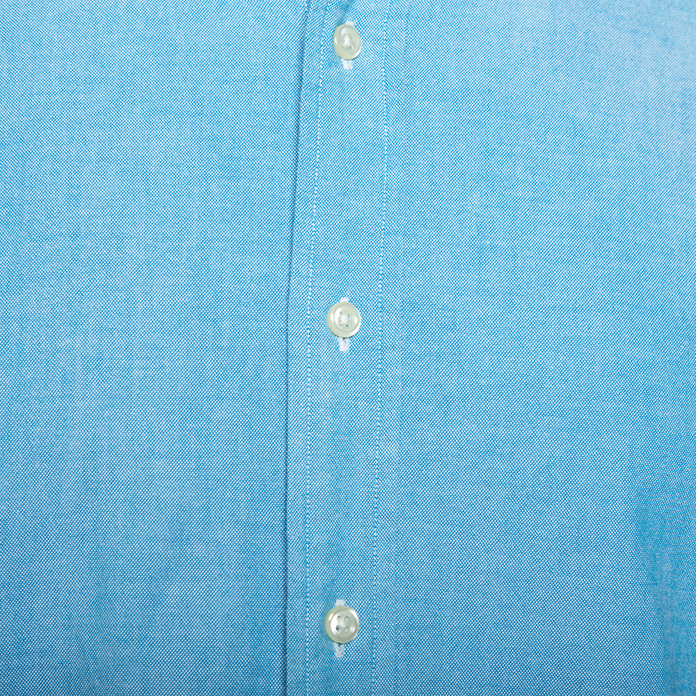 Ralph Lauren Blue Cotton Button Front Slim Fit Oxford Shirt XL