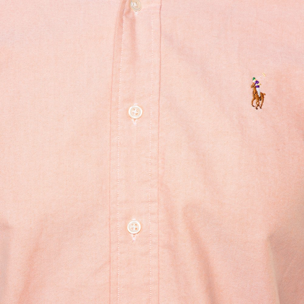 Ralph Lauren Pink Cotton Button Front Custom Fit Shirt S
