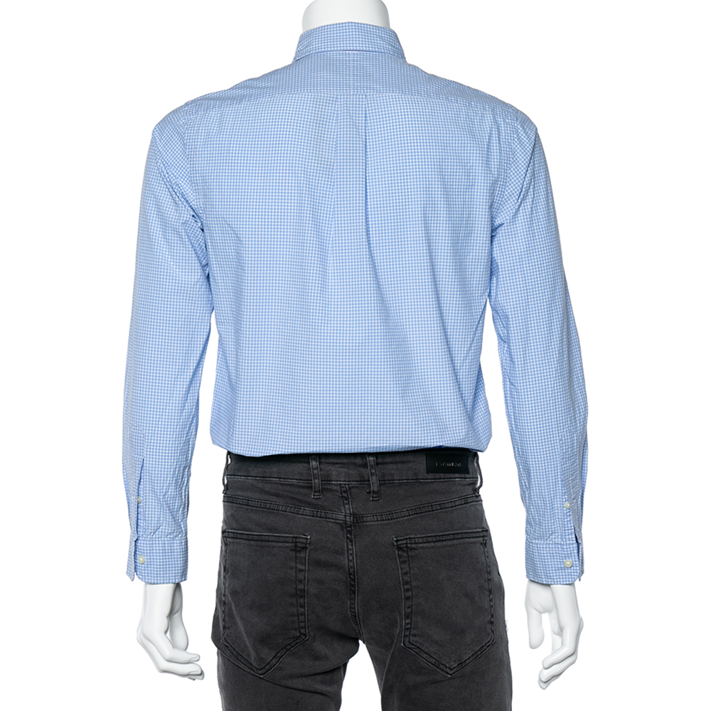 Ralph Lauren Light Blue Check Cotton Button Down Shirt S