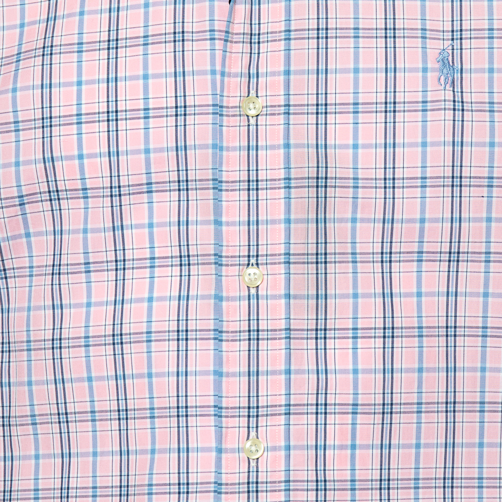 Ralph Lauren Pink Checked Cotton Long Sleeve Classic Fit Shirt S