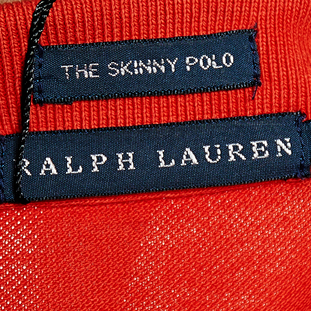 Ralph Lauren Orange Cotton Pique Skinny Polo T-shirt XL
