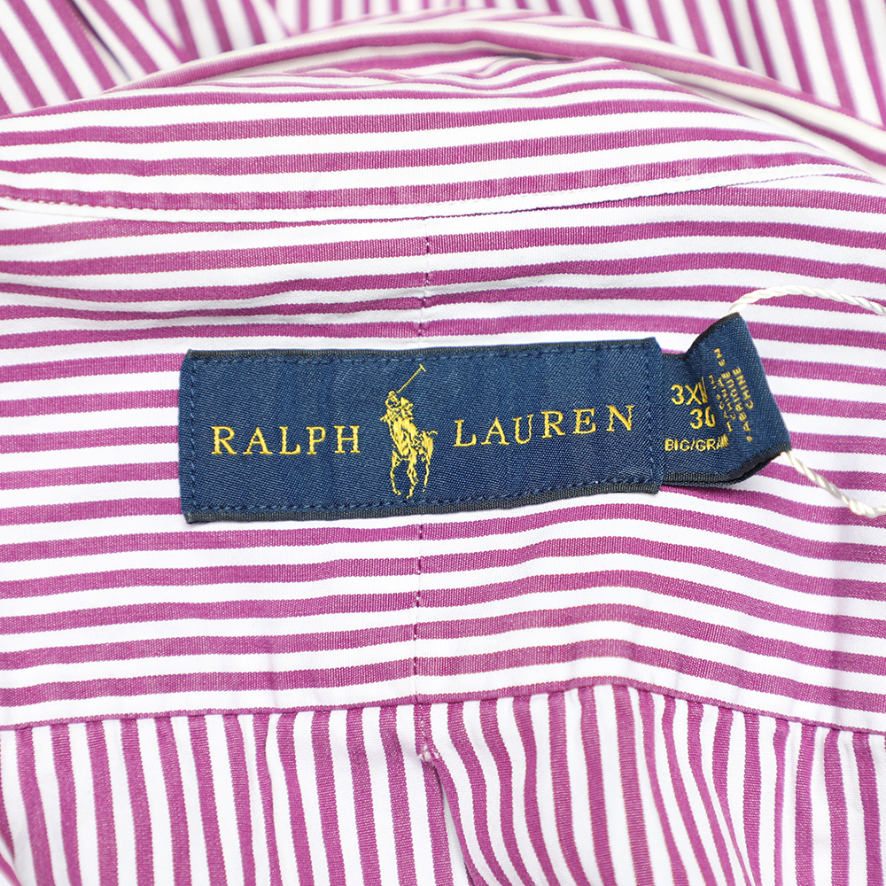 Ralph Lauren Purple Striped Cotton Button Front Shirt 3XB