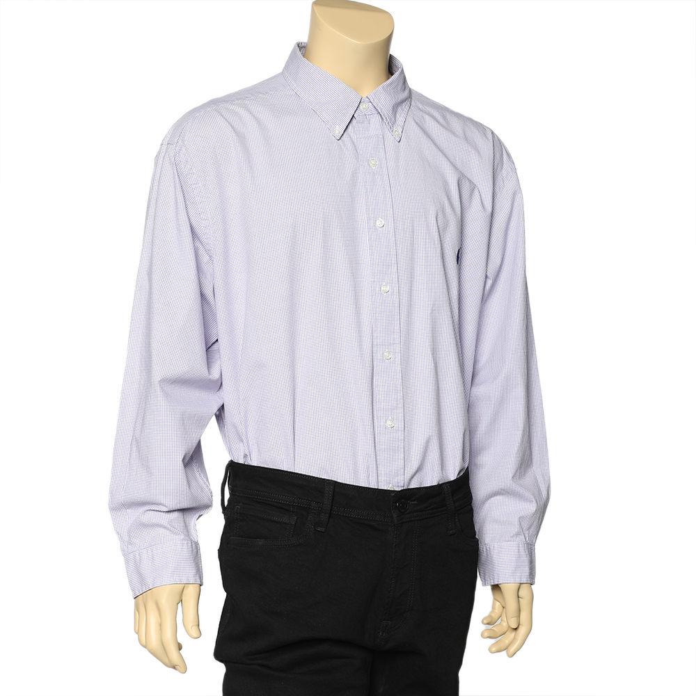 Ralph Lauren Purple Checkered Cotton Button Front Shirt 3XB