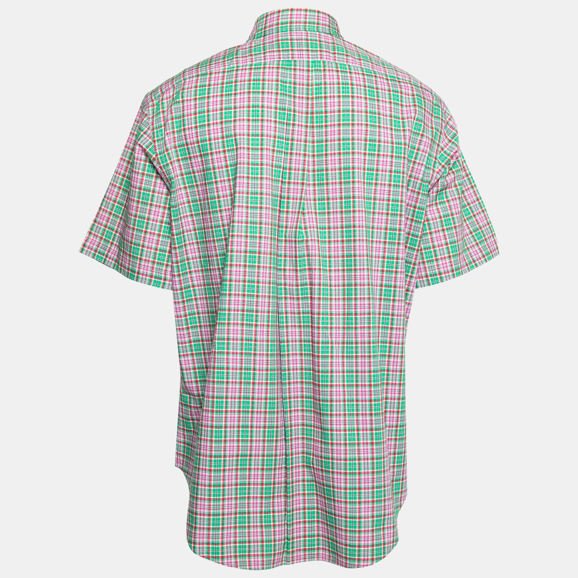 Ralph Lauren Green & Pink Checked Cotton Classic Fit Shirt XL