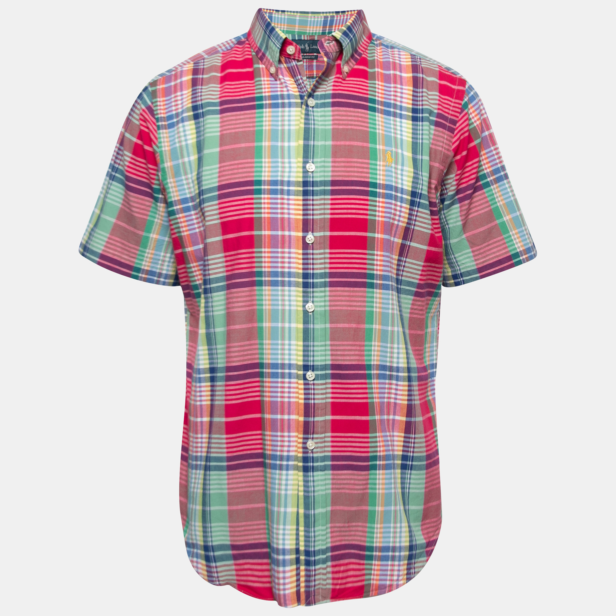Ralph Lauren Multicolor Patterned Cotton Short Sleeve Shirt M