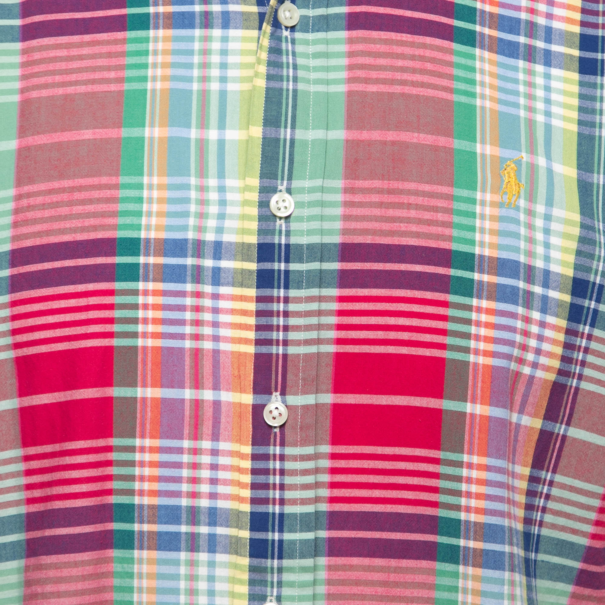 Ralph Lauren Multicolor Patterned Cotton Short Sleeve Shirt M