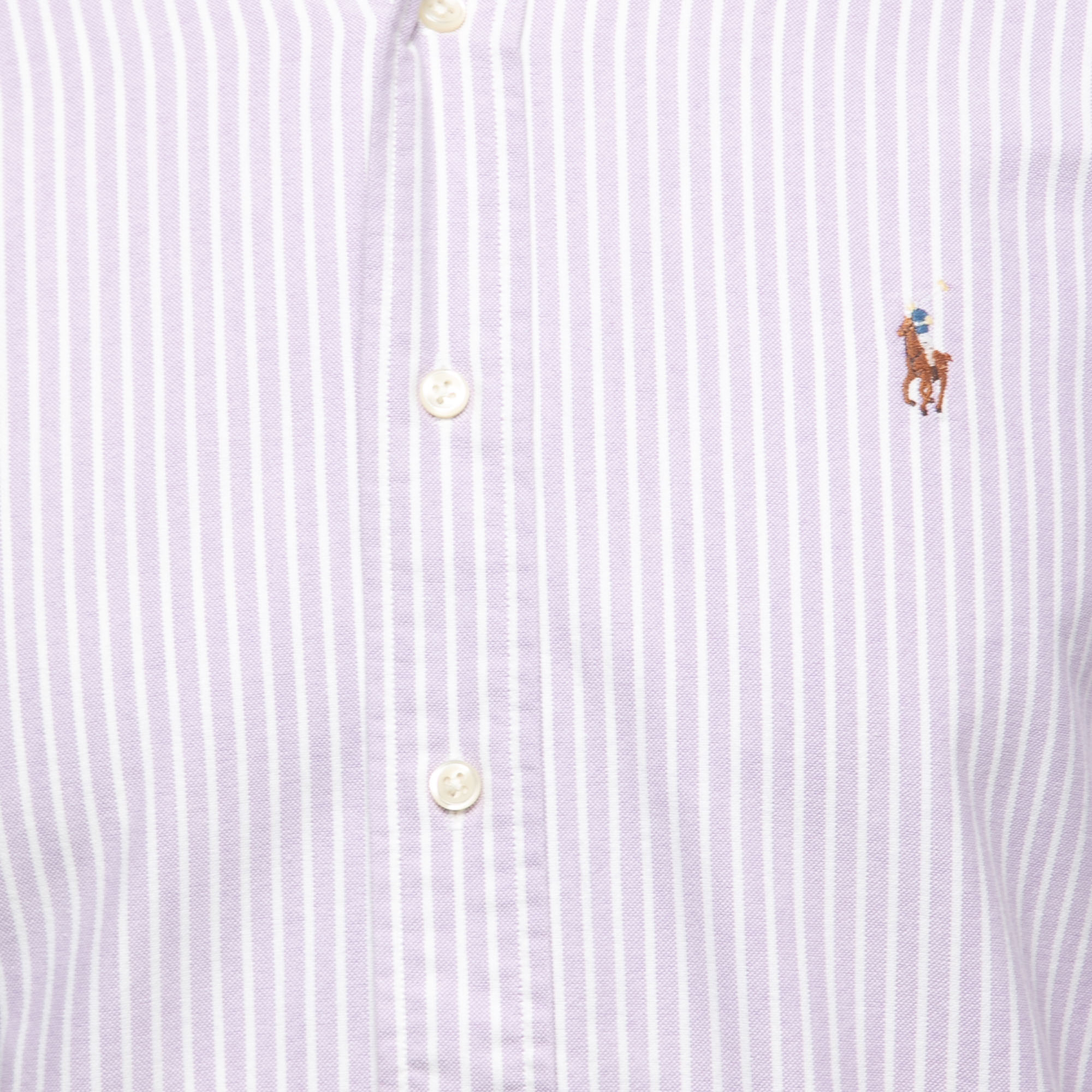 Ralph Lauren Purple Striped Cotton Full Sleeve Classic Fit Shirt M
