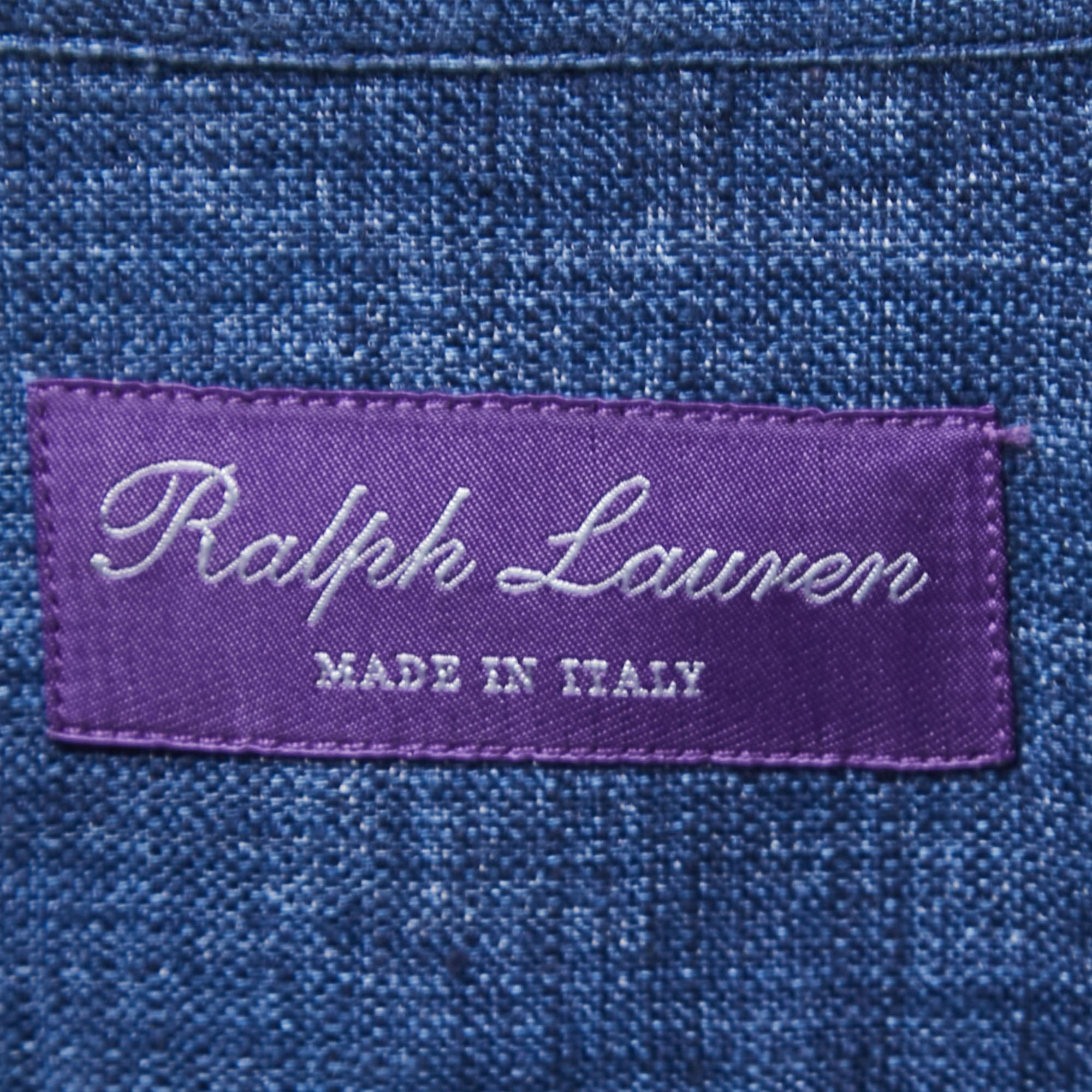 Ralph Lauren Blue Linen Full Sleeve Shirt S