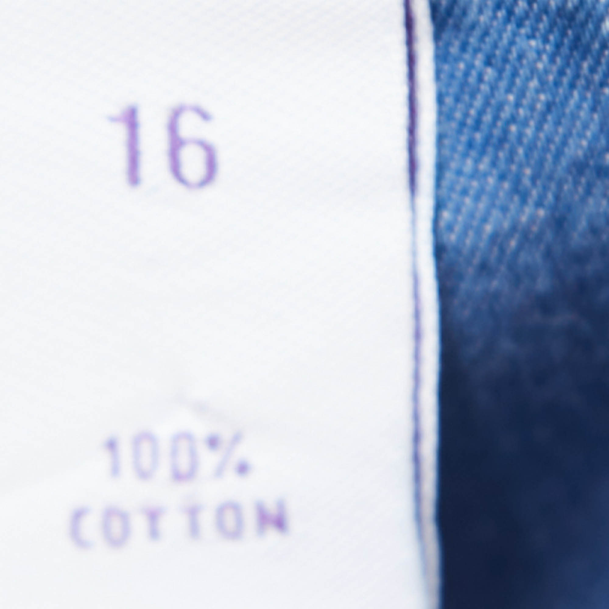 Ralph Lauren Blue Cotton Button Front Full Sleeve Shirt L
