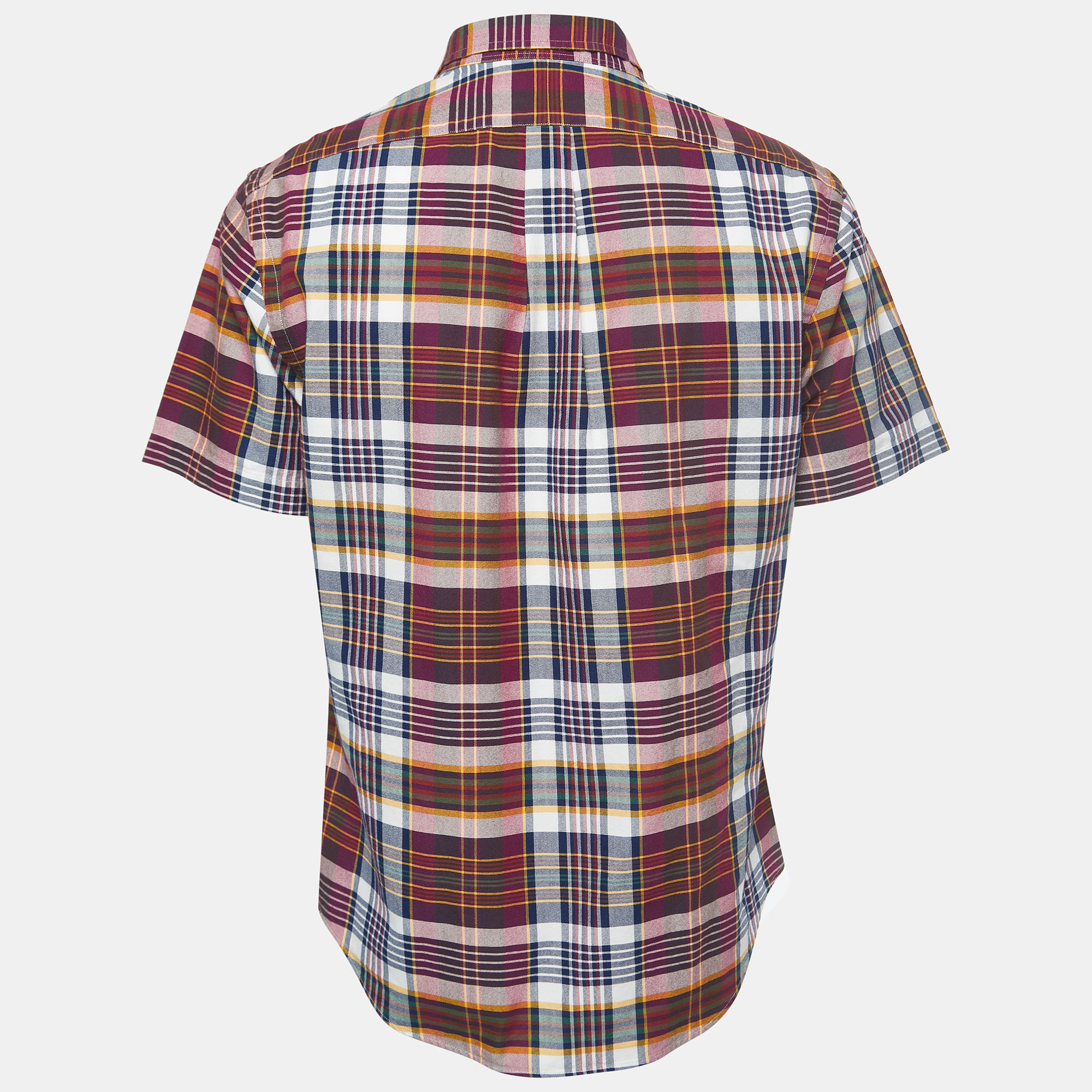 Ralph Lauren Multicolor Plaid Cotton Button Down Half Sleeve Shirt L