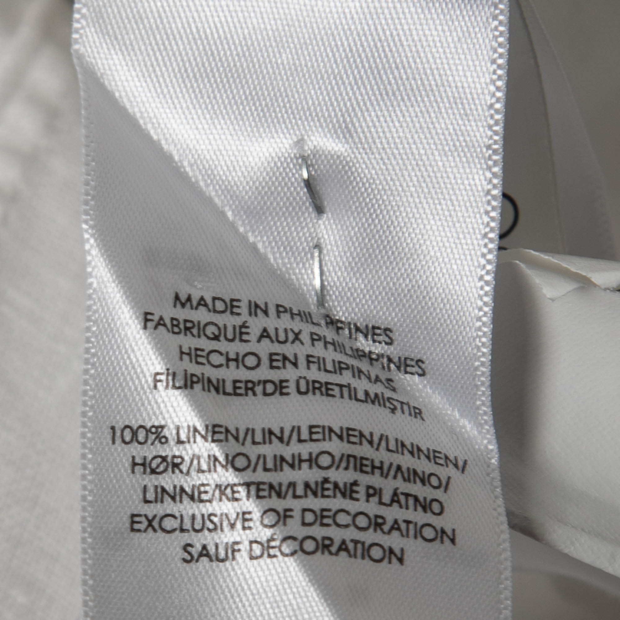 Ralph Lauren White Linen Button Down Half Sleeve Shirt XS