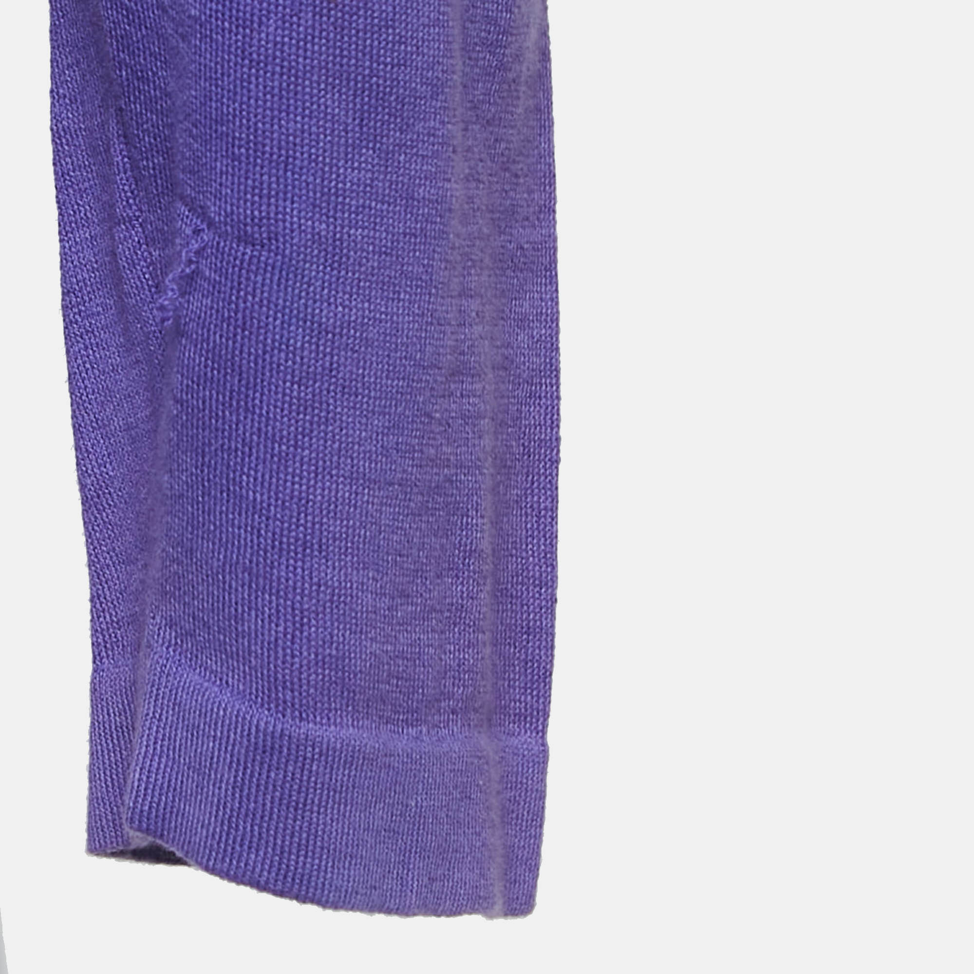 Ralph Lauren Purple Cotton Full Sleeve Polo T-Shirt M