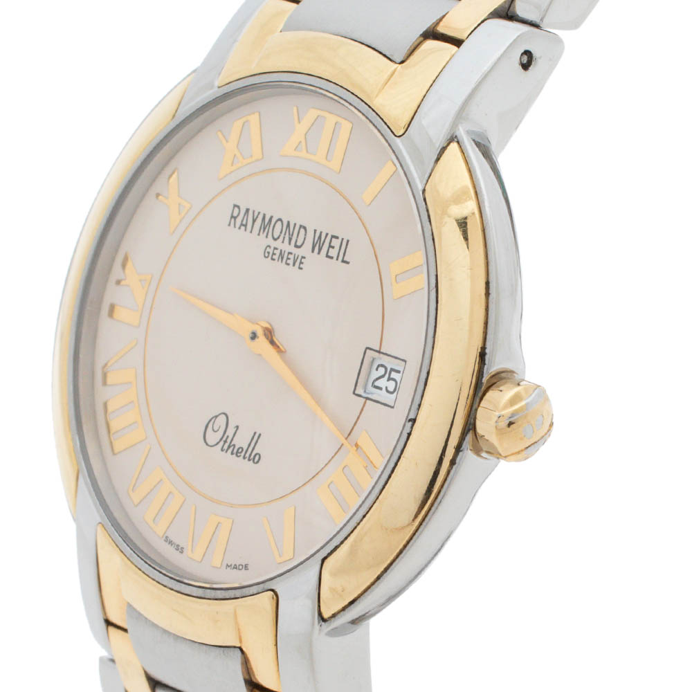 Raymond Weil Cream Two-Tone Stainless Steel Othello 2310 Men's Wristwatch 37 mm