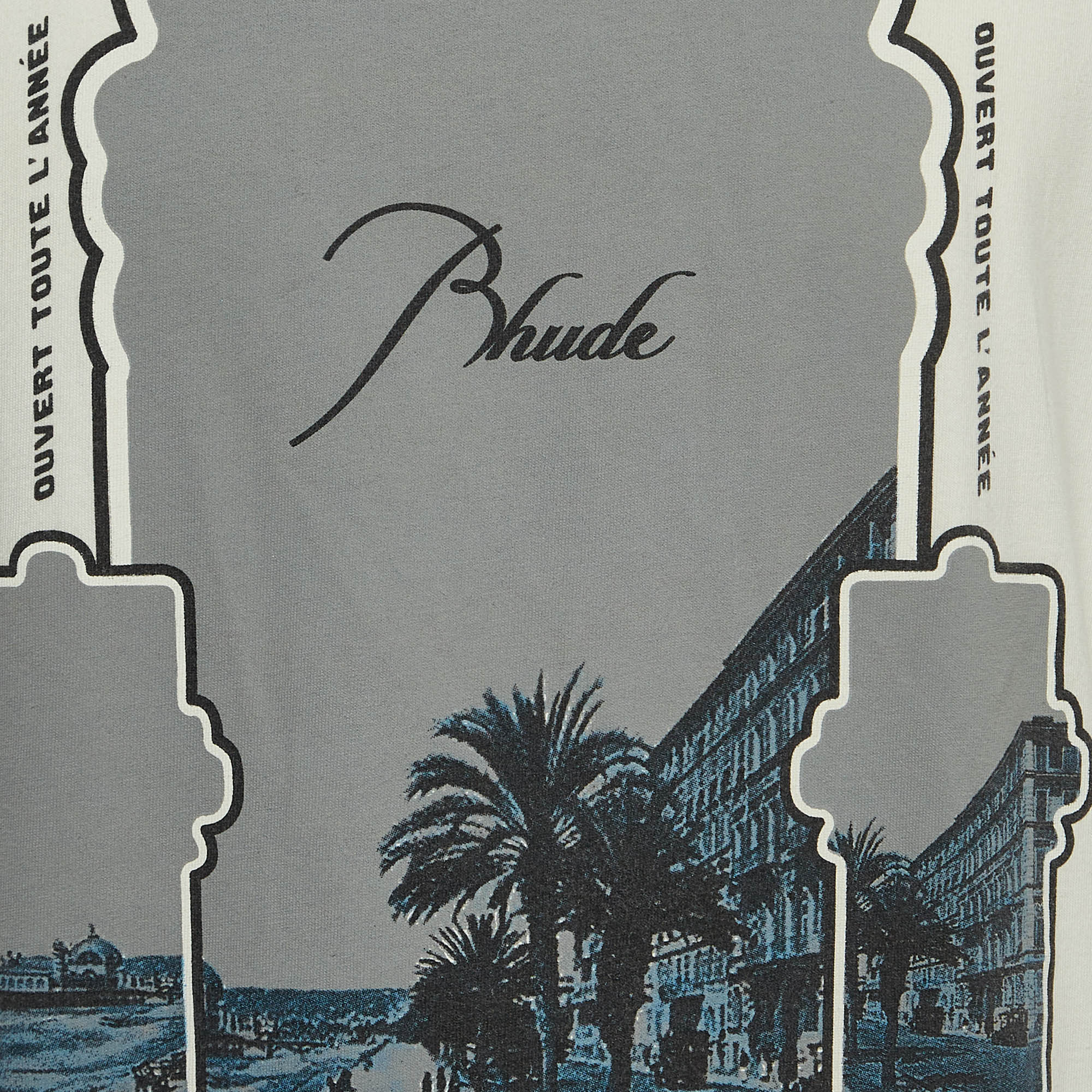 Rhude White Vintage Print Cotton T-Shirt S