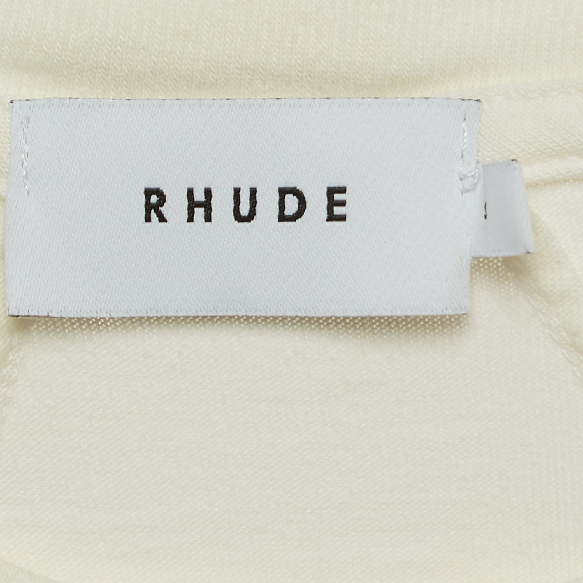 Rhude White Vintage Print Cotton T-Shirt S