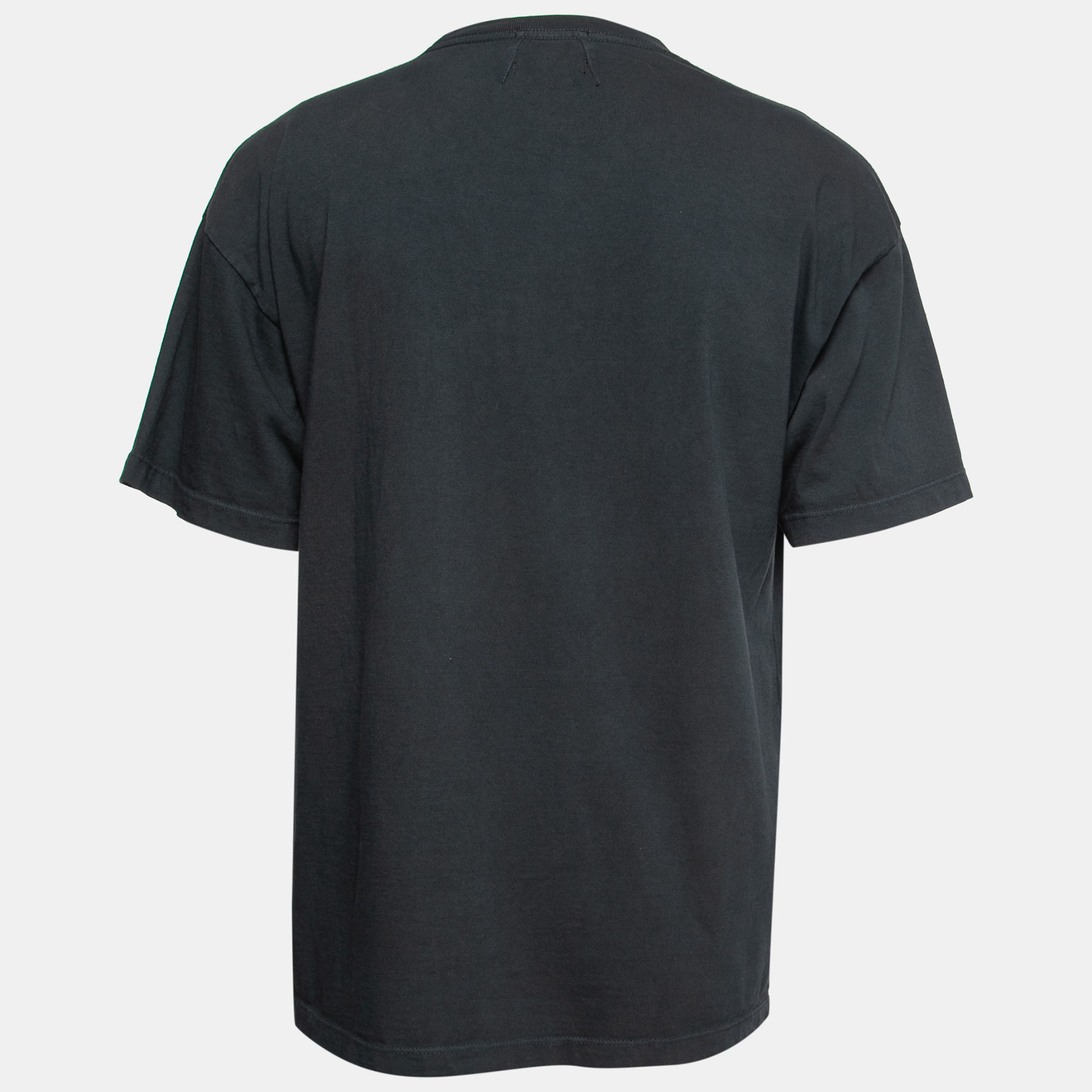 Rhude Grey Cotton Logo Printed Short Sleeve T-Shirt M