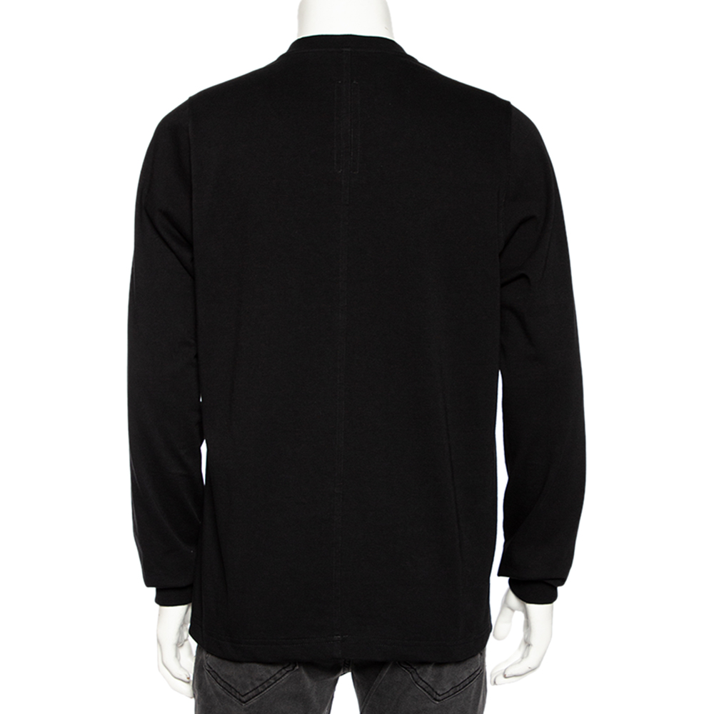 Rick Owens Black Knit Vega Combo Long Sleeve Crewneck Sweatshirt S