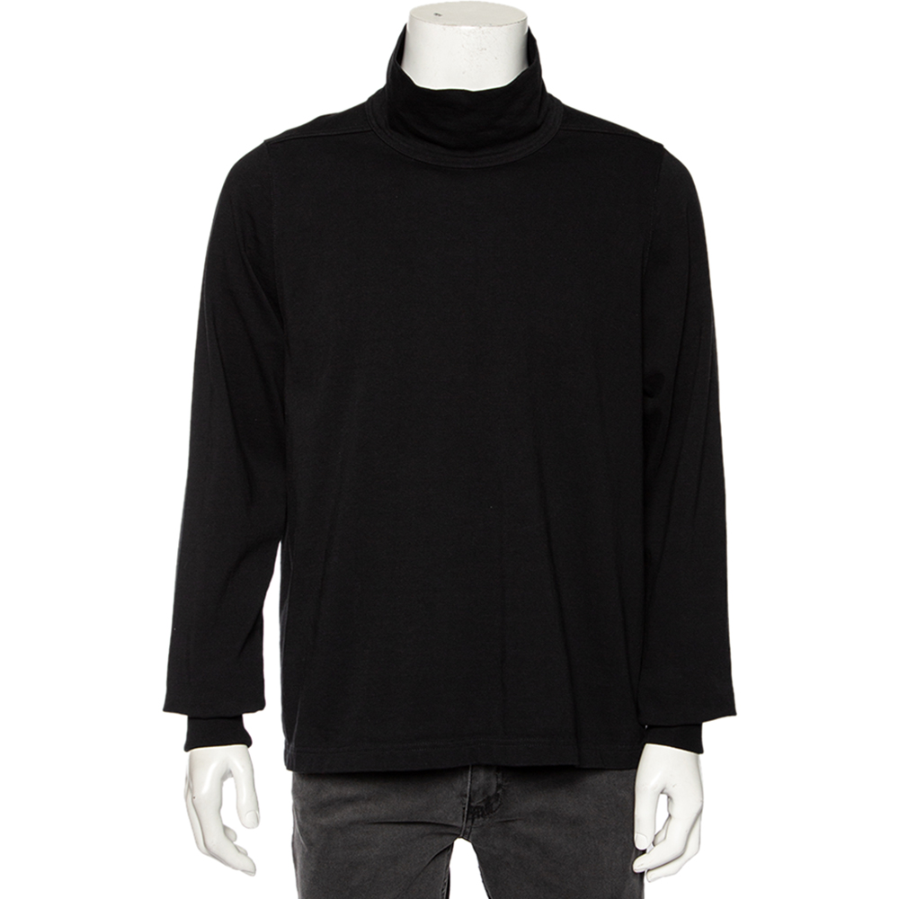 

Rick Owens Black Knit Funnel Neck Detailed Oversized Jumper