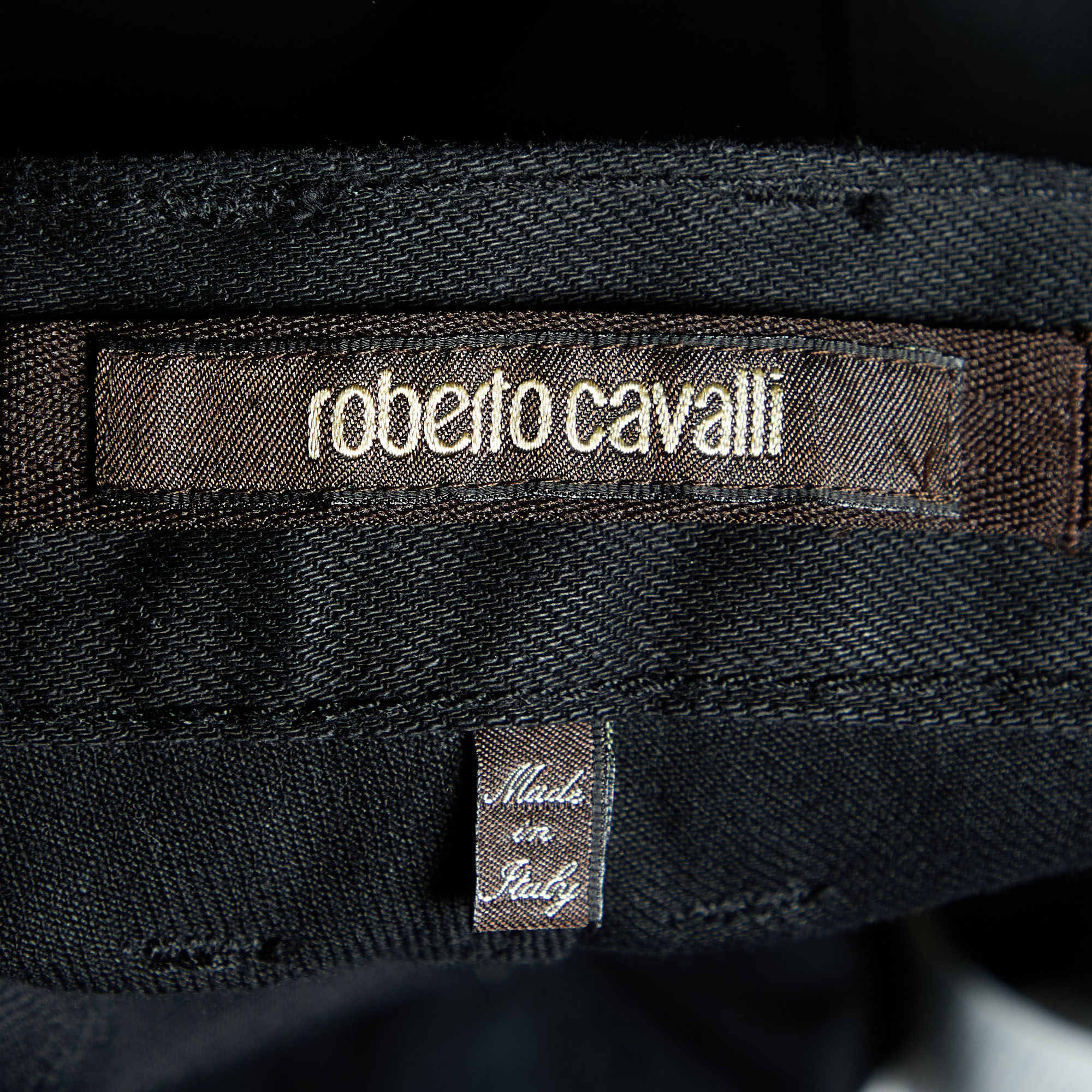 Roberto Cavalli Black Denim Distressed Jeans XL