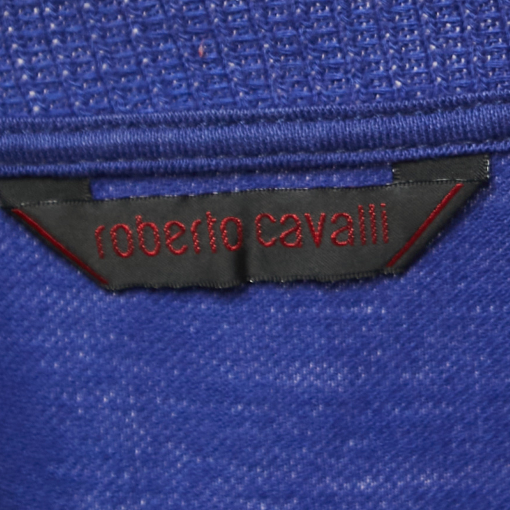 Roberto Cavalli Purple Logo Embroidered Cotton Polo T-Shirt XXXL