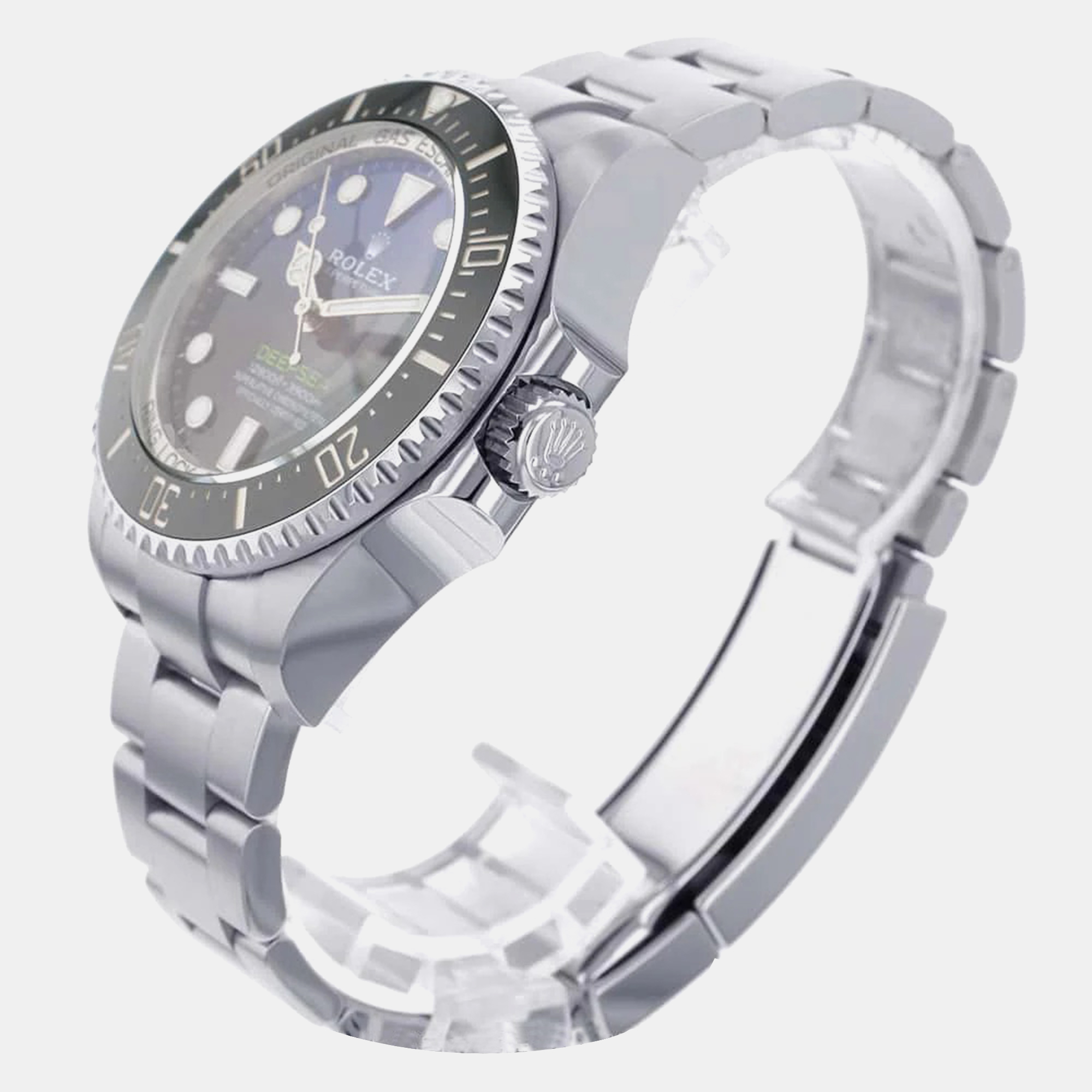 Rolex Blue Stainless Steel Sea-Dweller Deepsea Automatic Men's Wristwatch 44 Mm