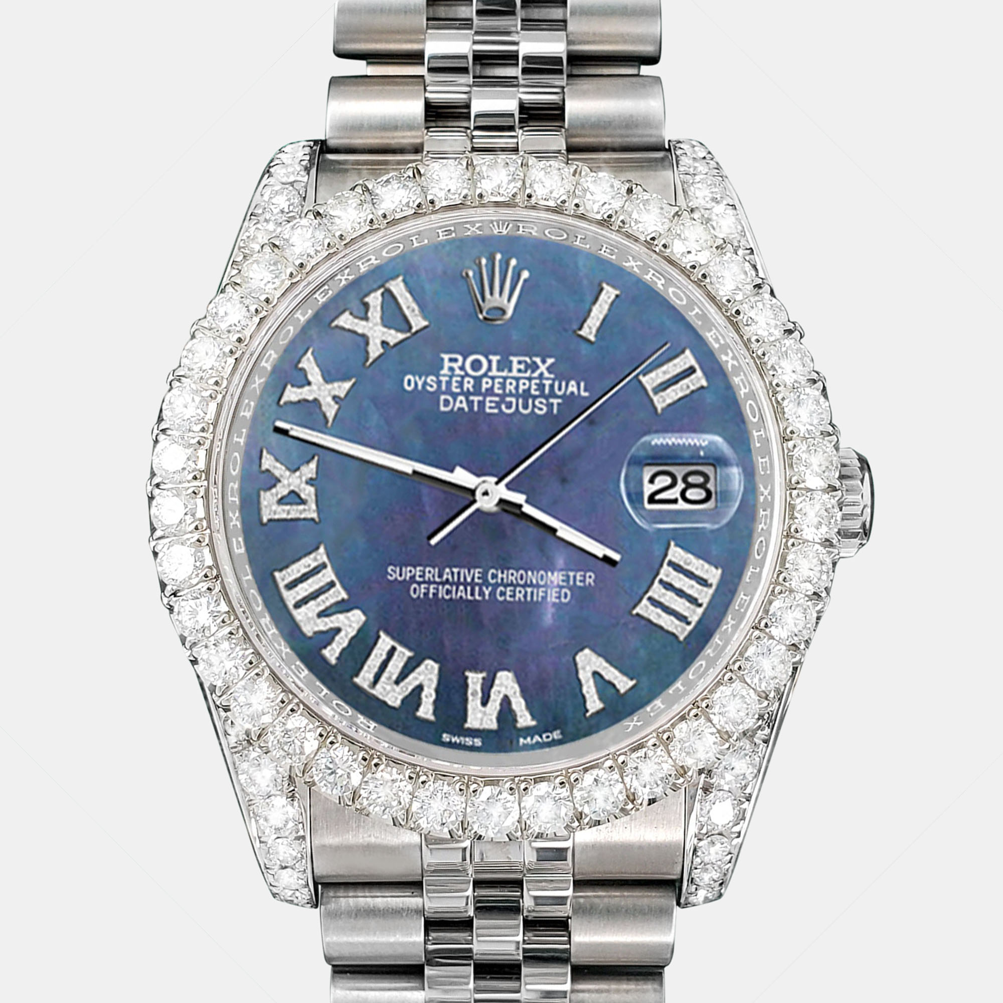 Rolex Custom Black 4.2CT Diamond Stainless Steel Datejust 116200 Automatic Men's Wristwatch 36 mm
Rolex Custom Black 4.2CT Diamond Stainless Steel Datejust 116200 Automatic Men's Wristwatch 36 mm