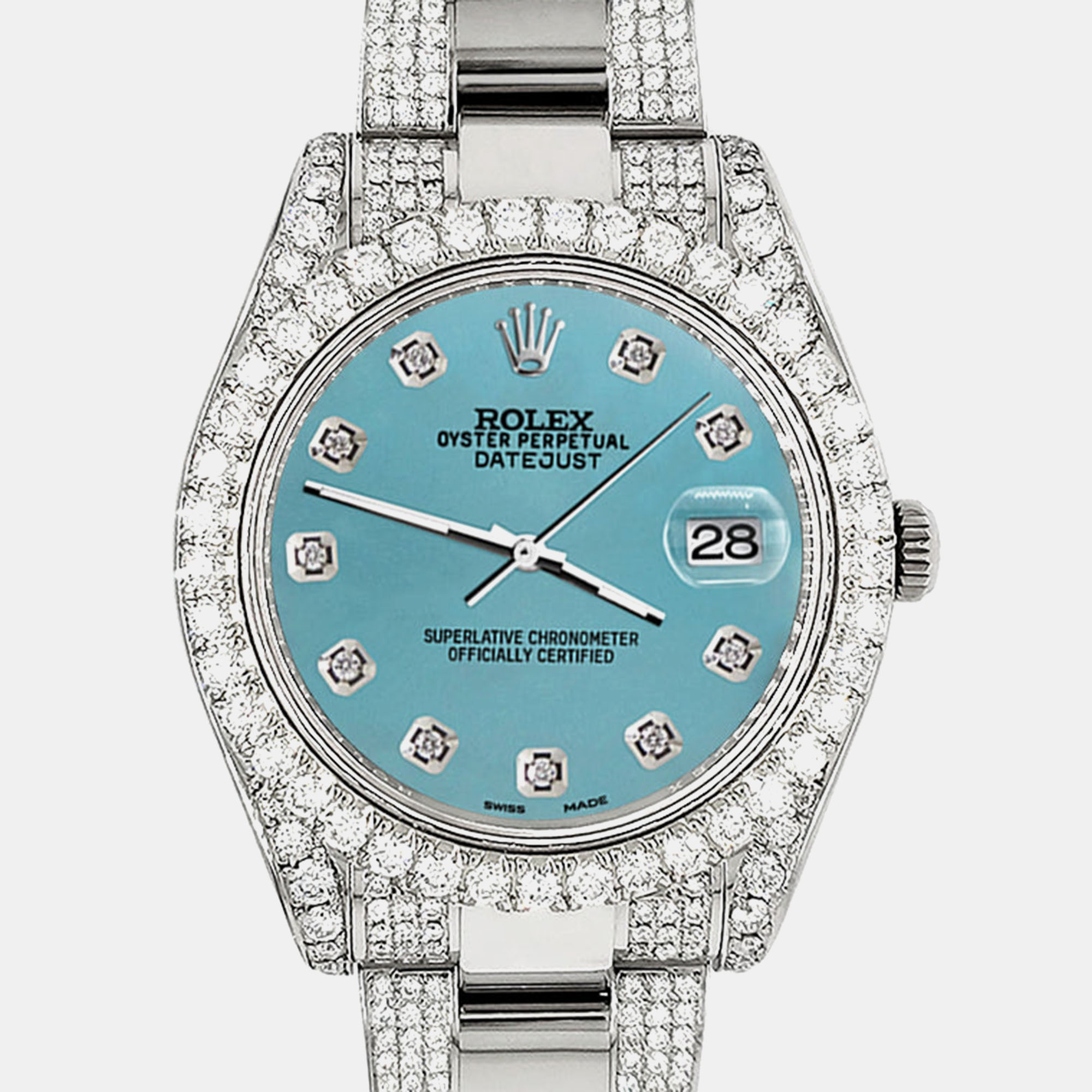 Rolex Custom Turquoise 8.3CT Diamond Stainless Steel Datejust II 116300 Automatic Men's Wristwatch, Blue
Rolex Custom Turquoise 8.3CT Diamond Stainless Steel Datejust II 116300 Automatic Men's Wristwatch, Blue
