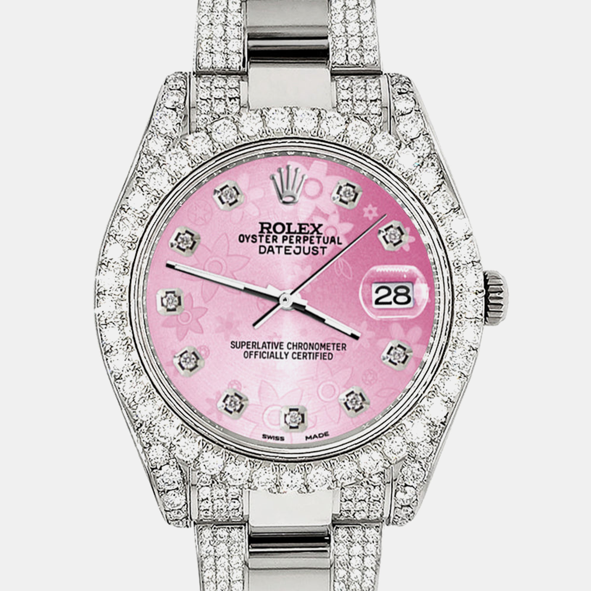 Rolex Custom Pink 8.3CT Diamond Stainless Steel Datejust II 116300 Automatic Men's Wristwatch
Rolex Custom Pink 8.3CT Diamond Stainless Steel Datejust II 116300 Automatic Men's Wristwatch