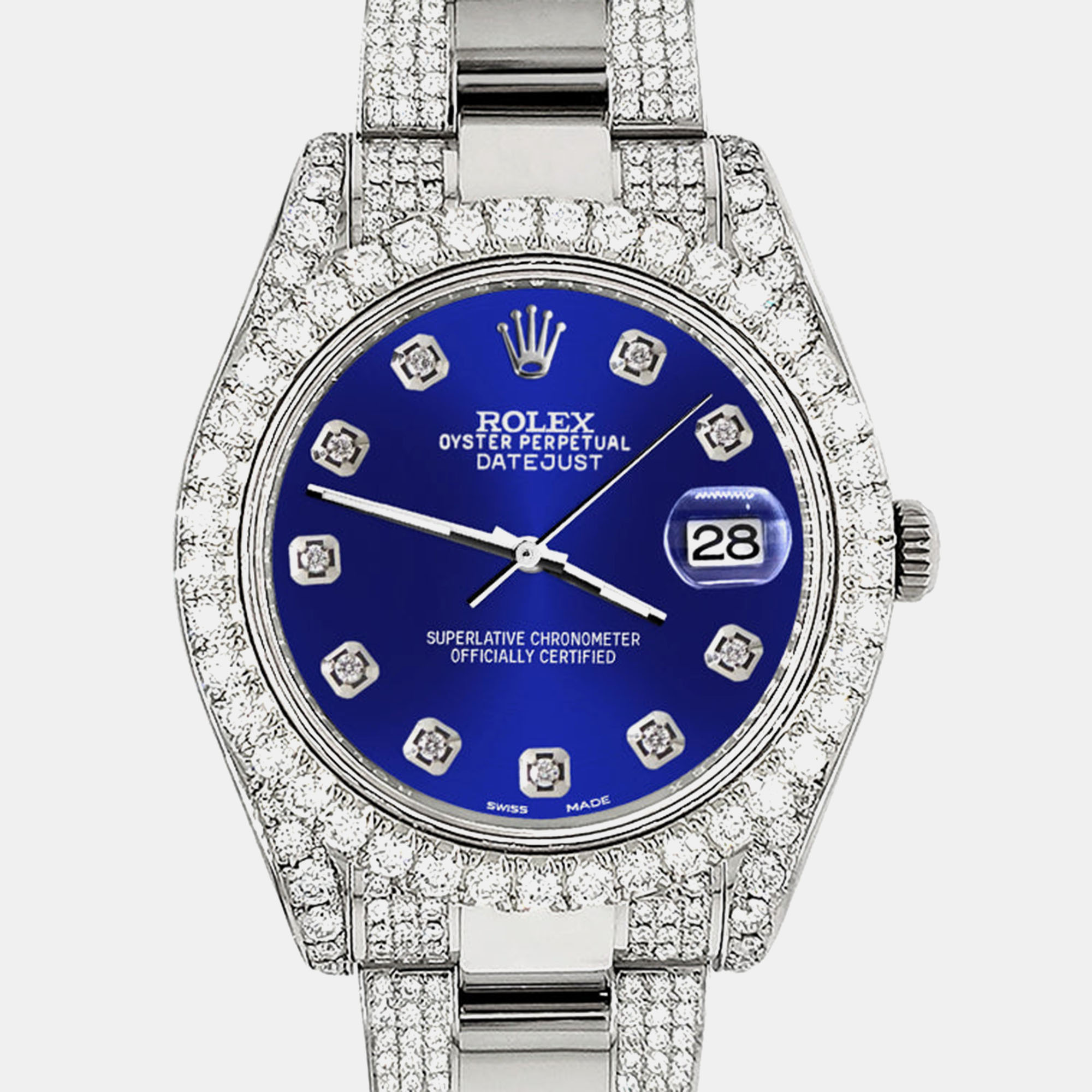 Rolex Custom Navy Blue 8.3CT Diamond Stainless Steel Datejust II 116300 Automatic Men's Wristwatch
Rolex Custom Navy Blue 8.3CT Diamond Stainless Steel Datejust II 116300 Automatic Men's Wristwatch
