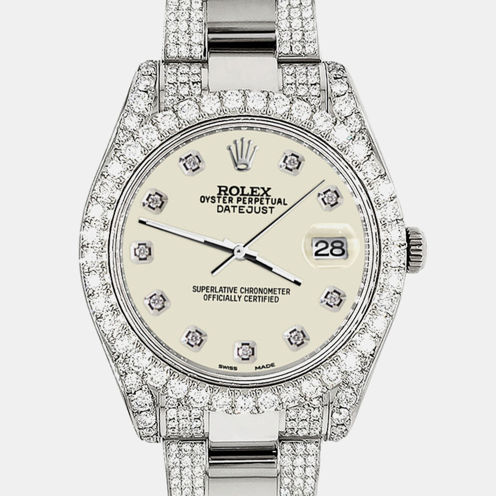 Rolex Custom Satin Linen 8.3CT Diamond Stainless Steel Datejust II 116300 Automatic Men's Wristwatch, White
Rolex Custom Satin Linen 8.3CT Diamond Stainless Steel Datejust II 116300 Automatic Men's Wristwatch, White